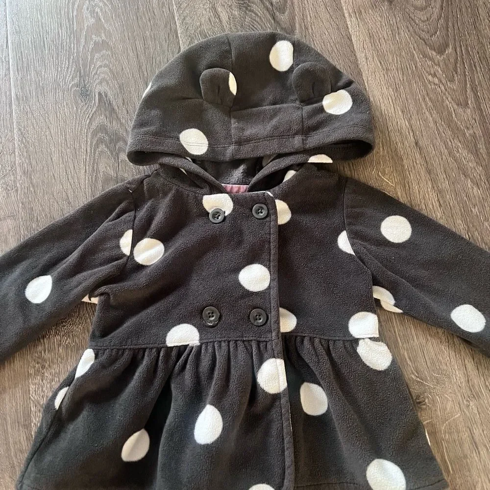 Carter's Polka Dot Fleece Hooded Jacket size 18 m